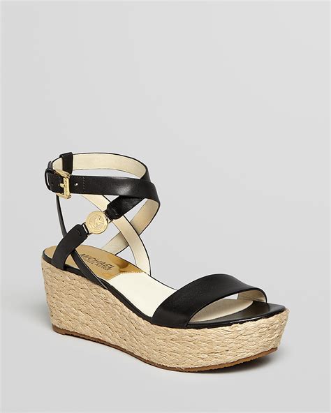 michael kors jalita charm sandal|Michael Kors Open Toe Platform Espadrille Wedge Sandals.